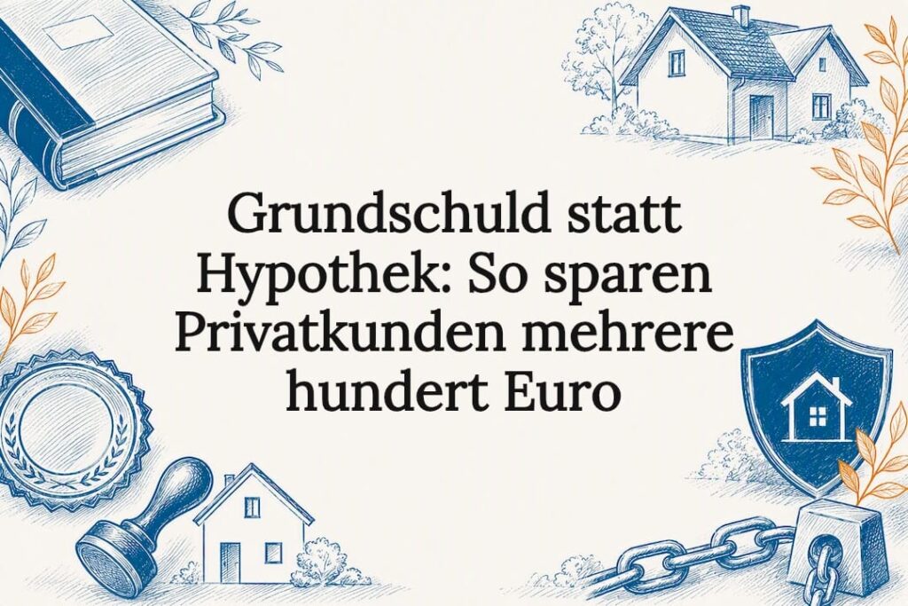 Grundschuld statt Hypothek: So sparen Privatkunden mehrere hundert Euro 4 Gestaltete Titelkarte zu Grundschuld und Hypothek