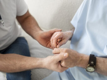 old patient suffering from parkinson scaled